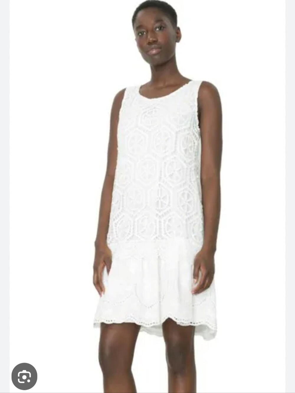 Desigual, Designed By Christian Lacroix, White Lace Layer  Dress Sz 12